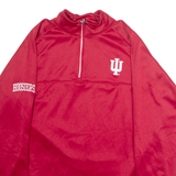 CHAMPION University Of Indiana Hoosiers Mens Sweatshirt Red 1/4 Zip USA L