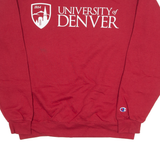 CHAMPION University Of Denver Mens Sweatshirt Red Crew Neck M