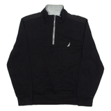 NAUTICA Mens Sweatshirt Black 1/4 Zip L