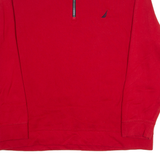 NAUTICA Mens Sweatshirt Red 1/4 Zip XL