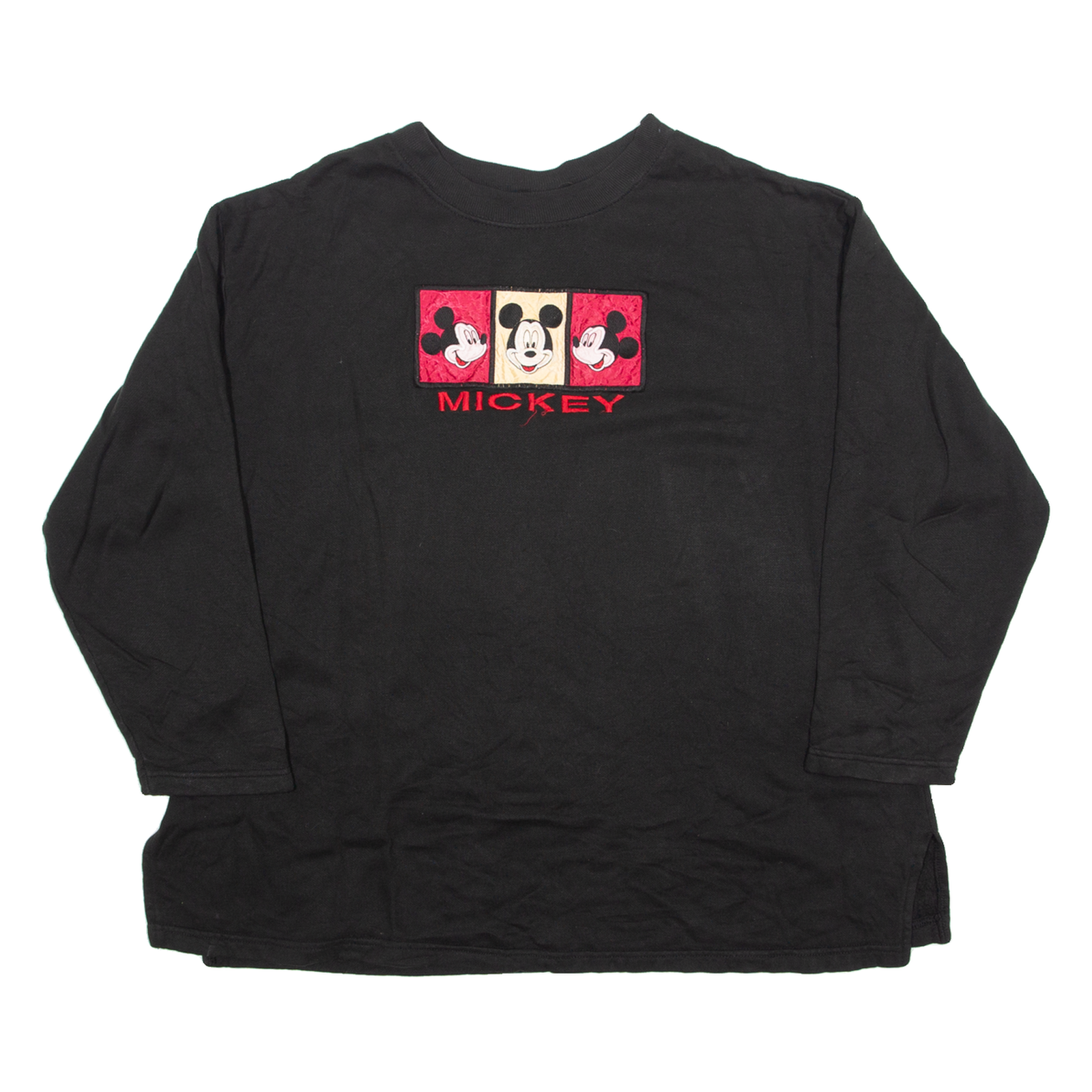 DISNEY Mickey Womens Sweatshirt Black Crew Neck XL