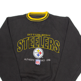 LOGO ATHLETIC Pittsburgh Steelers Mens Sweatshirt Grey Crew Neck USA S
