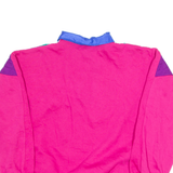 Colourblock Womens Sweatshirt Pink Collared 90s M