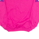 Colourblock Womens Sweatshirt Pink Collared 90s M