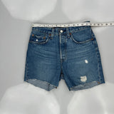 Levis Denim Shorts - 28W UK 8 Blue Cotton
