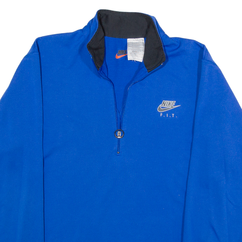 NIKE F.I.T. Mens Sweatshirt Blue 1/4 Zip M