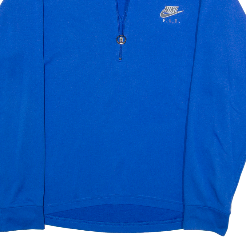 NIKE F.I.T. Mens Sweatshirt Blue 1/4 Zip M