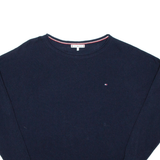 TOMMY HILFIGER Womens Jumper Blue Tight Knit L