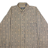 TRADER BAY Mens Shirt Gold 90s Check Long Sleeve M
