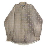 TRADER BAY Mens Shirt Gold 90s Check Long Sleeve M