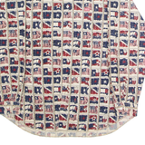 TOMMY JEANS USA Flag Mens Shirt Cream 90s Crazy Pattern Long Sleeve L