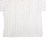 DONNELLY Mens Shirt White 90s Striped 2XL