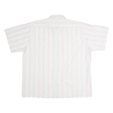 DONNELLY Mens Shirt White 90s Striped 2XL