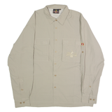 ALPINE CLUB SWITZERLAND Mens Plain Shirt Beige Long Sleeve XL