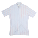 RESISTO Mens Shirt Blue 80s Striped S