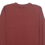 DICKIES Mens T-Shirt Maroon Long Sleeve Button Neck XL