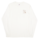 ANVIL Workwear Mens T-Shirt Cream Long Sleeve L