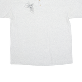 COTTON DELUXE Stag Mens T-Shirt Grey Button Neck L