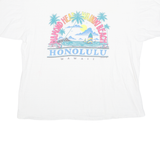 Diamond Head Waikiki Beach Honolulu Hawaii Womens T-Shirt White 90s USA L