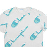 CHAMPION All Over Print Mens T-Shirt Grey M