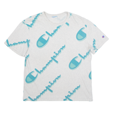 CHAMPION All Over Print Mens T-Shirt Grey M