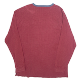 CHAPS RALPH LAUREN Waffle Knit Mens T-Shirt Maroon Long Sleeve 90s XL