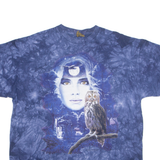 THE MOUNTAIN Owl Mens Tie Dye T-Shirt Blue 90s XL