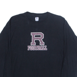 RUSSELL ATHLETIC Mens T-Shirt Black Long Sleeve 2XL