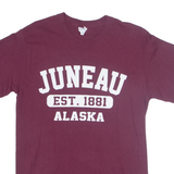 PORT & COMPANY JUNEAU ALASKA Mens T-Shirt Maroon USA M