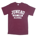 PORT & COMPANY JUNEAU ALASKA Mens T-Shirt Maroon USA M