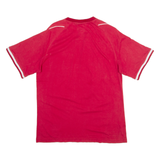 REEBOK Mens T-Shirt Red V-Neck L