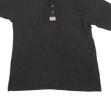 BASIC BY POMME Mens T-Shirt Grey Button Neck M