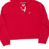 TOMMY JEANS Cropped Womens Red Hoodie XL