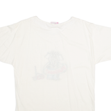 FURIOSO Cartoon Elephant Print Mens T-Shirt White S
