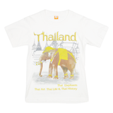 Thailand Elephant Print Mens T-Shirt White S