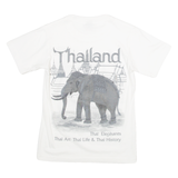 Thailand Elephant Print Mens T-Shirt White S