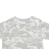 ELLESSE Cropped Camouflage Print Womens T-Shirt Grey XS