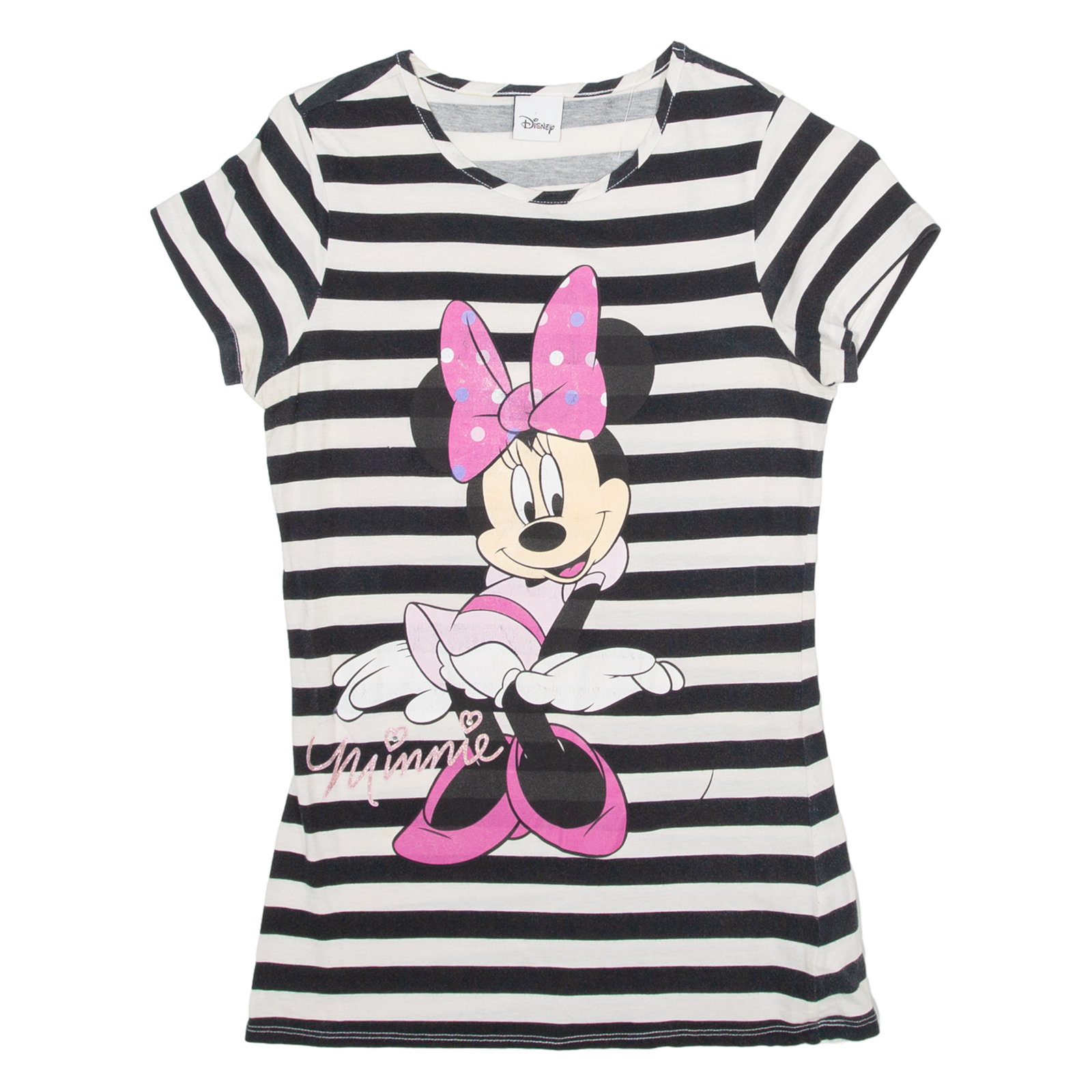 DISNEY Minnie Mouse Womens T-Shirt White XXS