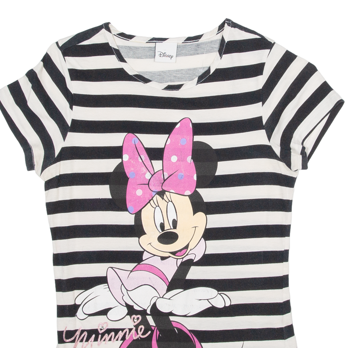 DISNEY Minnie Mouse Womens T-Shirt White XXS
