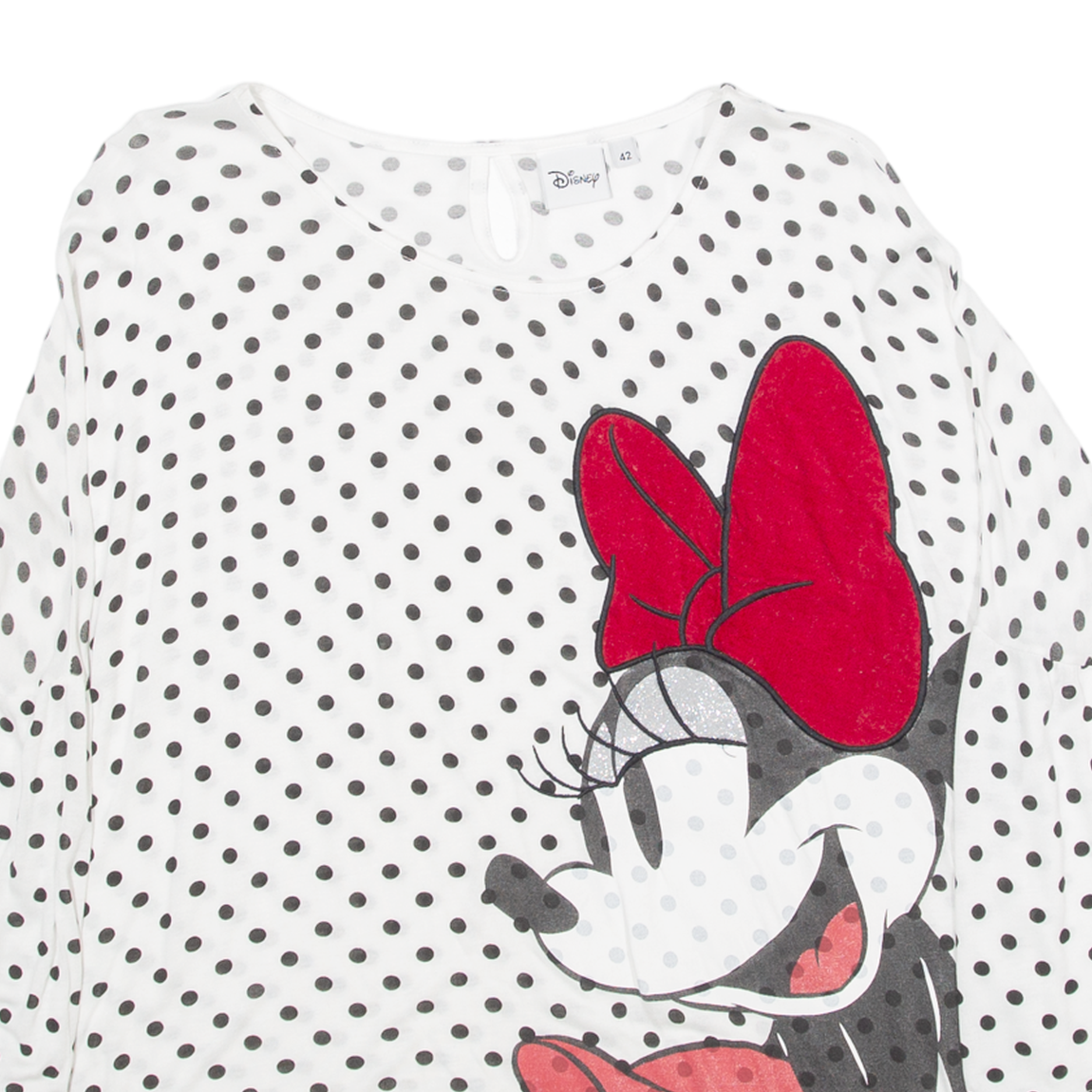 DISNEY Womens T-Shirt White 3/4 Sleeve M