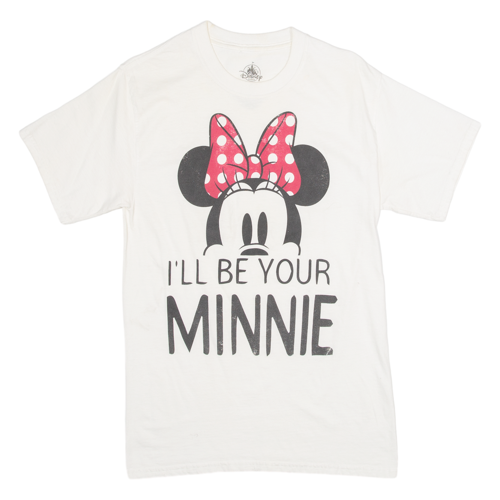 DISNEY Minnie Mouse Womens T-Shirt Cream S