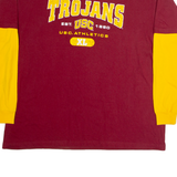 CHAMPS Trojans Mens T-Shirt Maroon Long Sleeve USA XL