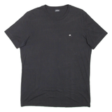 DIESEL Womens T-Shirt Black Crew Neck S