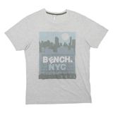 BENCH NYC Mens T-Shirt Grey USA Crew Neck M