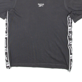 REEBOK Womens T-Shirt Black Crew Neck UK 12