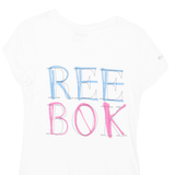 REEBOK Womens T-Shirt White Crew Neck S