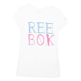 REEBOK Womens T-Shirt White Crew Neck S