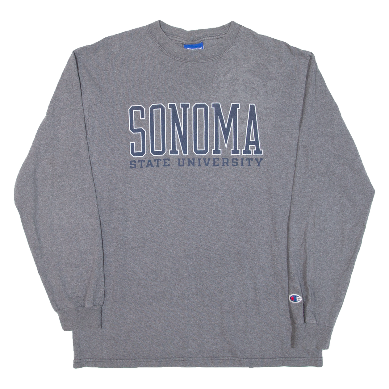 CHAMPION Sonoma State University Mens T-Shirt Grey Long Sleeve USA