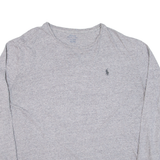 POLO RALPH LAUREN Mens T-Shirt Grey Long Sleeve L