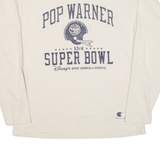 CHAMPION Pop Warner 53rd Super Bowl Mens T-Shirt Beige Long Sleeve USA XL